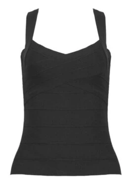 Jay Bandage Top - Classic Black -Bodycon Collection Shop jay bandage top classic black bodycon collection usa aus 39532286345434