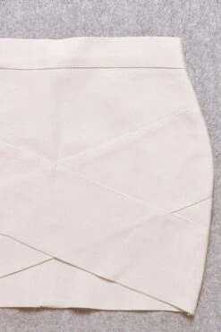 Jay High Waist Bandage Mini Skirt - Cream -Bodycon Collection Shop jay high waist bandage mini skirt cream bodycon collection usa aus 41584433201370