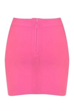 Jay High Waist Bandage Mini Skirt - Hot Pink -Bodycon Collection Shop jay high waist bandage mini skirt hot pink bodycon collection usa aus 41584459972826