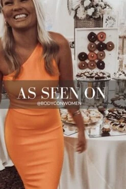 Joi Bodycon Midi Dress - Apricot Orange -Bodycon Collection Shop joi bodycon midi dress apricot orange bodycon collection usa aus 39831819157722