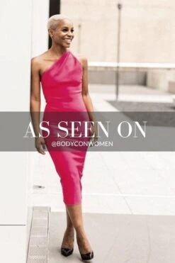 Joi Bodycon Midi Dress - Hot Pink -Bodycon Collection Shop joi bodycon midi dress hot pink bodycon collection usa aus 39831827251418