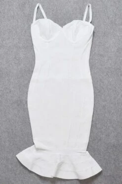 Joy Bandage Midi Dress - White Pearl -Bodycon Collection Shop joy bandage midi dress pearl white bodycon collection usa aus 28524538527823