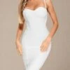 Joy Bandage Midi Dress - White Pearl 2 Joy Bandage Midi Dress - White Pearl -Bodycon Collection Shop joy bandage midi dress pearl white bodycon collection usa aus 42407364264154
