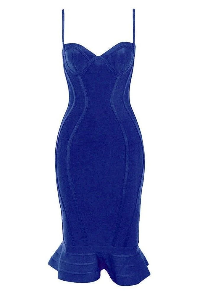 Joy Bandage Midi Dress - Royal Blue 4 Joy Bandage Midi Dress - Royal Blue - Image 2