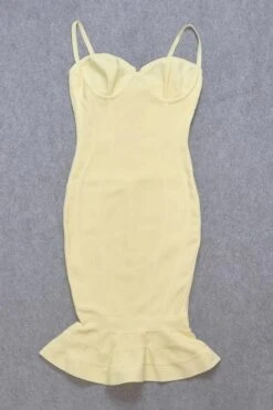 Joy Bandage Midi Dress - Sun Yellow -Bodycon Collection Shop joy bandage midi dress sun yellow bodycon collection usa aus 28527632056399