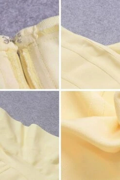 Joy Bandage Midi Dress - Sun Yellow -Bodycon Collection Shop joy bandage midi dress sun yellow bodycon collection usa aus 28527645818959