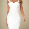 Kate Bandage Dress - White Pearl -Bodycon Collection Shop kate bandage dress pearl white bodycon collection usa aus 40401040572634