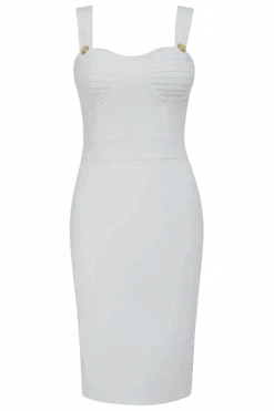 Kate Bandage Dress - White Pearl -Bodycon Collection Shop kate bandage dress pearl white bodycon collection usa aus 40457971695834