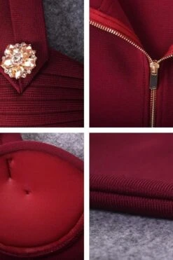 Kate Bandage Dress - Red Wine -Bodycon Collection Shop kate bandage dress red wine bodycon collection usa aus 16085291925583