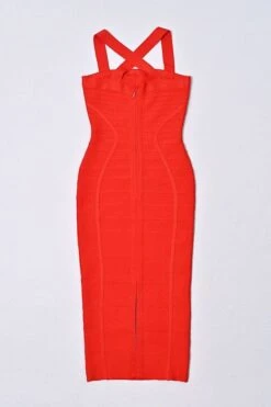 Kendall Bandage Midi Dress - Lipstick Red -Bodycon Collection Shop kendall bandage midi dress lipstick red bodycon collection usa aus 42323703627994
