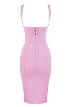 Kit Bandage Dress - Blush Pink -Bodycon Collection Shop kit bandage dress blush pink bodycon collection usa aus 40394882089178