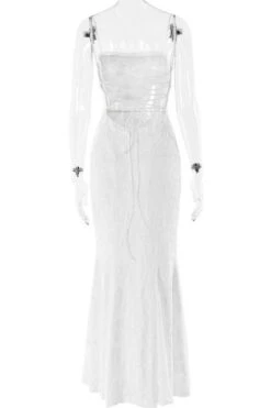 Kora Bodycon Maxi Dress - White Pearl -Bodycon Collection Shop kora bodycon maxi dress white pearl bodycon collection usa aus 1175766141