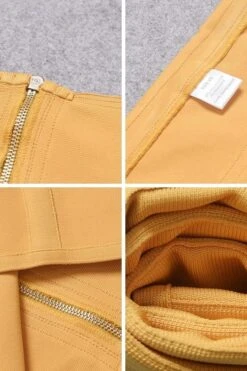 Lea Bandage Midi Dress - Mustard Yellow -Bodycon Collection Shop lea bandage midi dress mustard yellow bodycon collection usa aus 28524223332431