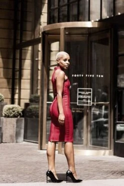 Lea Bandage Midi Dress - Nude -Bodycon Collection Shop lea bandage midi dress nude bodycon collection usa aus 36413345988826