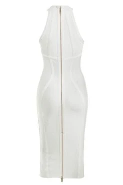 Lea Bandage Midi Dress - White Pearl -Bodycon Collection Shop lea bandage midi dress pearl white bodycon collection usa aus 40450919563482