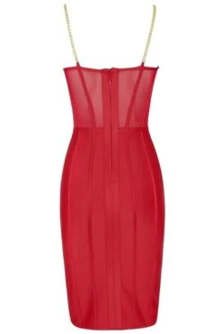 Leah Bodycon Dress - Lipstick Red -Bodycon Collection Shop leah bodycon dress lipstick red bodycon collection usa aus 28520421523535