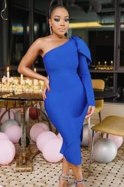 Lela Long Sleeve Bandage Midi Dress - Classic Black -Bodycon Collection Shop lela long sleeve bandage midi dress classic black bodycon collection usa aus 40418919809242