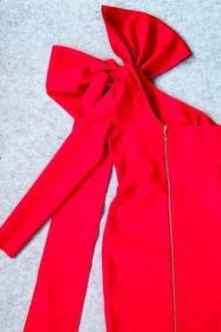 Lela Long Sleeve Bandage Midi Dress - Lipstick Red -Bodycon Collection Shop lela long sleeve bandage midi dress lipstick red bodycon collection usa aus 40155823767770