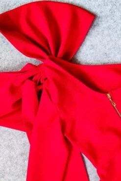 Lela Long Sleeve Bandage Midi Dress - Lipstick Red -Bodycon Collection Shop lela long sleeve bandage midi dress lipstick red bodycon collection usa aus 40155824128218