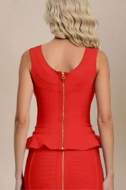 Leni Bandage Top - Lipstick Red 10 Leni Bandage Top - Lipstick Red -Bodycon Collection Shop leni bandage top and pencil skirt outfit set lipstick red bodycon collection usa aus 1171425737 1