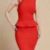 Leni Bandage Top And Pencil Skirt Outfit Set - Lipstick Red -Bodycon Collection Shop leni bandage top and pencil skirt outfit set lipstick red bodycon collection usa aus 1171425743