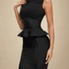 Leni Bandage Top And Pencil Skirt Outfit Set - Classic Black -Bodycon Collection Shop leni bandage top and pencil skirt set classic black bodycon collection usa aus 41457709449434