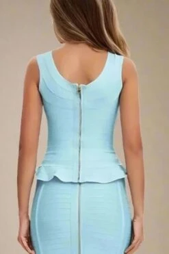 Leni Bandage Top - Sky Blue -Bodycon Collection Shop leni bandage top sky blue bodycon collection usa aus 42427421950170