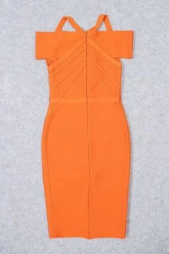 Leo Bandage Midi Dress - Apricot Orange -Bodycon Collection Shop leo bandage midi dress apricot orange bodycon collection usa aus 36507449983194