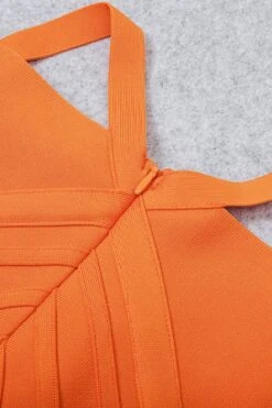 Leo Bandage Midi Dress - Apricot Orange -Bodycon Collection Shop leo bandage midi dress apricot orange bodycon collection usa aus 42399126356186