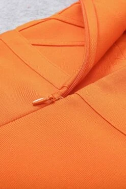 Leo Bandage Midi Dress - Apricot Orange -Bodycon Collection Shop leo bandage midi dress apricot orange bodycon collection usa aus 42399126421722
