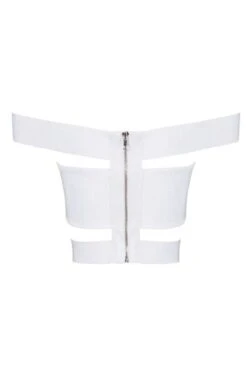 Lexia Bandage Crop Top - White Pearl -Bodycon Collection Shop lexia bandage crop top pearl white bodycon collection usa aus 41391633957082