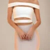 Lexia Bandage Crop Top - White Pearl -Bodycon Collection Shop lexia bandage crop top pearl white bodycon collection usa aus 41391634088154