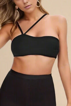 Lina Bandage Strapless Crop Top - Classic Black -Bodycon Collection Shop lina bandage strapless crop top classic black bodycon collection usa aus 41389206896858