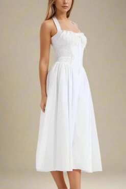 Lynsie Bodycon Midi Dress - White Pearl -Bodycon Collection Shop lynsie bodycon midi dress pearl white bodycon collection usa aus 44179187335386