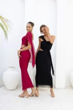 Margot Wrap Top And Maxi Skirt Outfit Set - Classic Black -Bodycon Collection Shop margot wrap top and maxi skirt outfit set classic black bodycon collection usa aus 1177091066