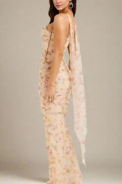 Margot Wrap Top And Maxi Skirt Outfit Set - Cream Yellow