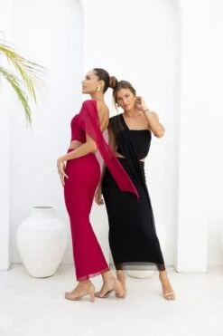 Margot Wrap Top And Maxi Skirt Outfit Set - Red Wine -Bodycon Collection Shop margot wrap top and maxi skirt outfit set red wine bodycon collection usa aus 1177091045