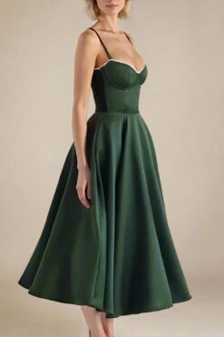 Mavis Midi Dress - Emerald Green