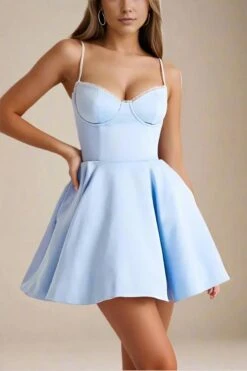 Mavis Mini Dress - Baby Blue