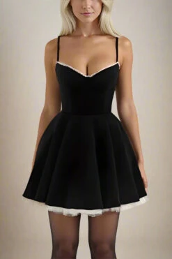 Mavis Mini Dress - Velvet Black