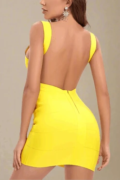 Maya Bandage Mini Dress - Sun Yellow -Bodycon Collection Shop maya bandage mini dress sun yellow bodycon collection usa aus 36979278348506
