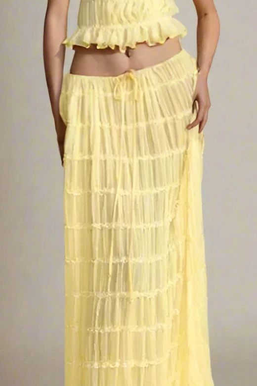 Meryl Top And Maxi Skirt Set - Butter Yellow 5 Meryl Top And Maxi Skirt Set - Butter Yellow - Image 3