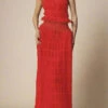 Meryl Top And Maxi Skirt Set - Chilli Red -Bodycon Collection Shop meryl wrap top and maxi skirt set chilli red bodycon collection usa aus 1168047151