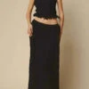 Meryl Top And Maxi Skirt Set - Classic Black -Bodycon Collection Shop meryl wrap top and maxi skirt set classic black bodycon collection usa aus 1168047157