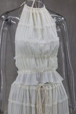 Meryl Top And Maxi Skirt Set - Cream -Bodycon Collection Shop meryl wrap top and maxi skirt set cream bodycon collection usa aus 1168047171