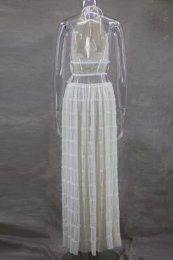 Meryl Top And Maxi Skirt Set - Cream -Bodycon Collection Shop meryl wrap top and maxi skirt set cream bodycon collection usa aus 1168047173