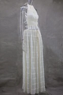 Meryl Top And Maxi Skirt Set - Cream -Bodycon Collection Shop meryl wrap top and maxi skirt set cream bodycon collection usa aus 1168047174