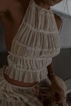 Meryl Top And Maxi Skirt Set - Cream -Bodycon Collection Shop meryl wrap top and maxi skirt set cream bodycon collection usa aus 1168047176