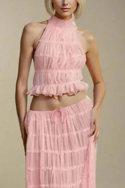 Meryl Top And Maxi Skirt Set - Pink Fuzz -Bodycon Collection Shop meryl wrap top and maxi skirt set pink fuzz bodycon collection usa aus 1168047156