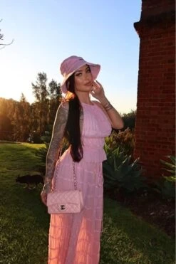 Meryl Top And Maxi Skirt Set - Pink Fuzz -Bodycon Collection Shop meryl wrap top and maxi skirt set pink fuzz bodycon collection usa aus 1177091036